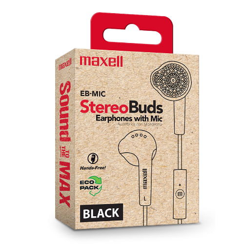 AUDIFONO MAXELL EB-95 EARBUDS NEGRO