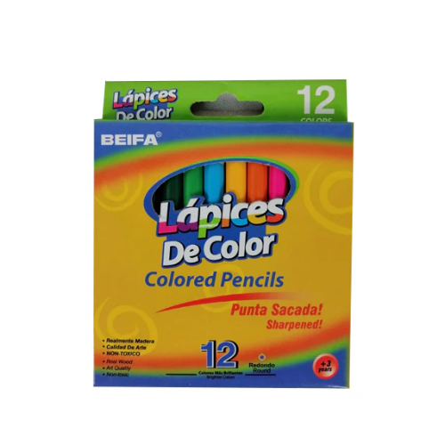 LAPIZ COLOR 12/1 CORTO BF HEXAGONAL