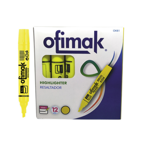 RESALTADOR AMARILLO PLANO OFIMAK (CAJA)