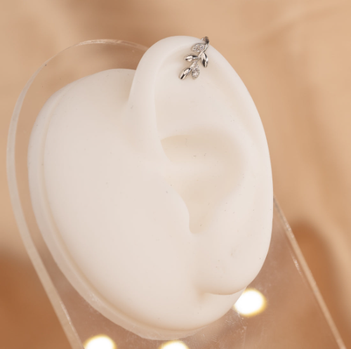 Clip/oreja nariz Espiga plateada E368