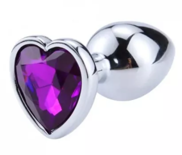 Plug de aluminio joya corazón morado