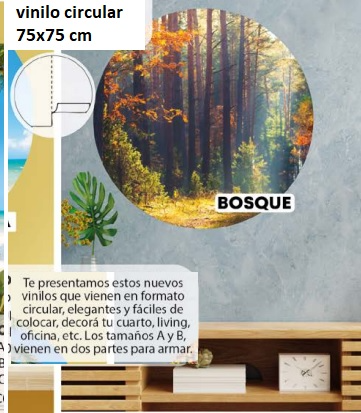 080 vinilo BOSQUE  circular 70x70 cm