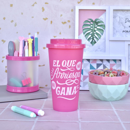 319	 Vaso Coffee Max FUCSIA NEGRO VERDE