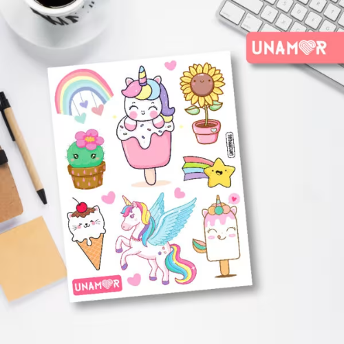 un01 plancha sticker unicornio 20x25