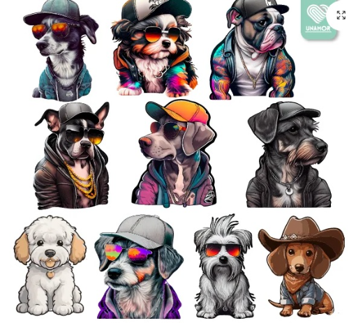 8001 STICKERS  X10 – PERRITOS