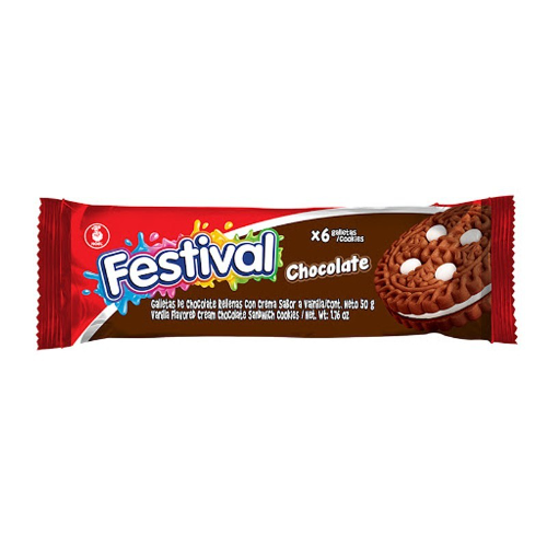 100020 - GALLETA FESTIVAL CHOCOLATE 6 X 50 GR