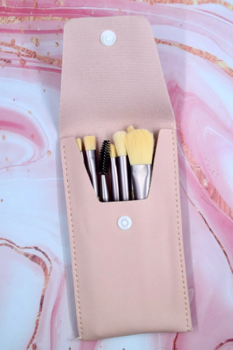 KIT BROCHAS ESTUCHE CUERO X 8 BROCHAS