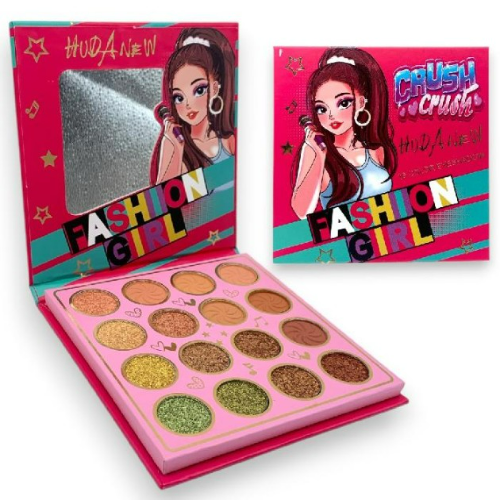PALETA DE SOMBRAS X16 TONOS FASHION GIRL CRUSH HUDA NEW REF LD7605