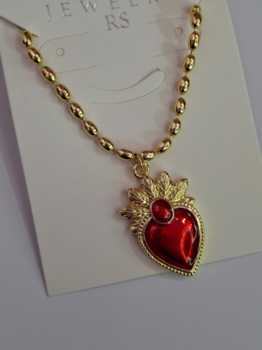 CADENA CORAZÓN ROJO 0055