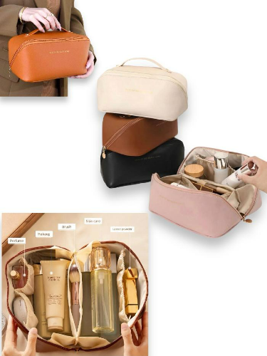 COSMETIQUERA CIERRE DIAGONAL DELUXE TONOS SURTIDOS REF MDH-651