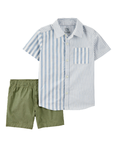 Carters - Camisa Conjunto- Verde/Azul