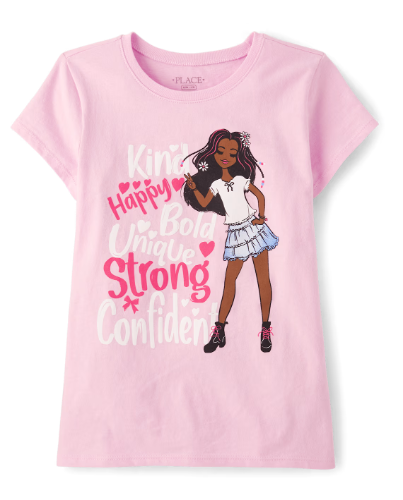 Children's Place - T Shirt - Girls Positive Words Graphic - XS