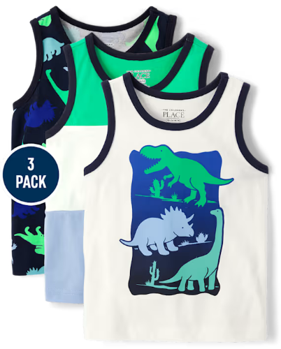 Children's Place - Camiseta 3 pck - Dino