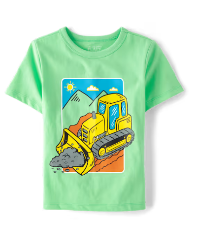 Children's Place - T Shirt - Verde Construction - 3T