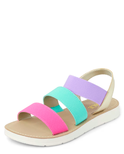 Children's Place - Sandalias - Girls Colorblock Elastic Sandals - 6