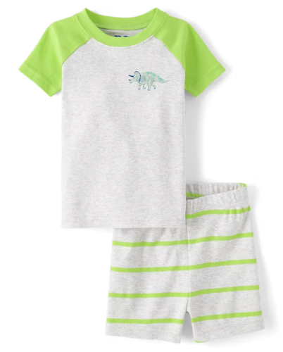 Children's Place - Conjunto - Verde Dino Gris - 9-12 M