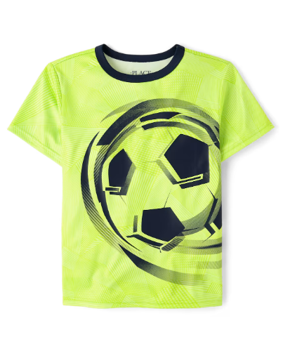 Children's Place - T Shirt - Lime Soccer - XS