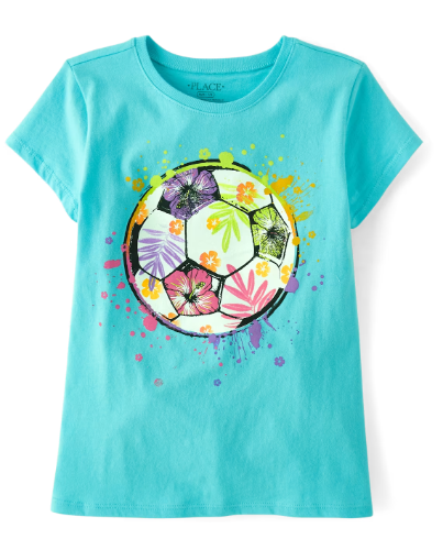 Children's Place - T Shirt - Aqua Soccer Ball - S (5/6)