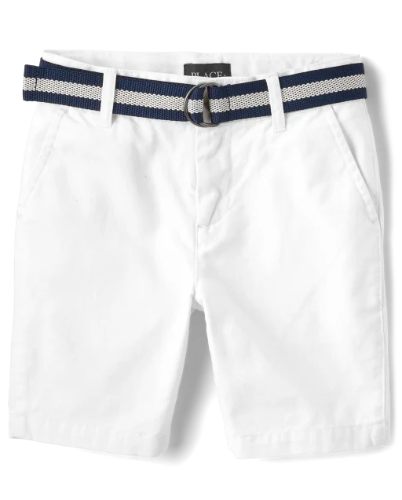 Children's Place - Pantalones Cortos con correa - 5T- Blanco