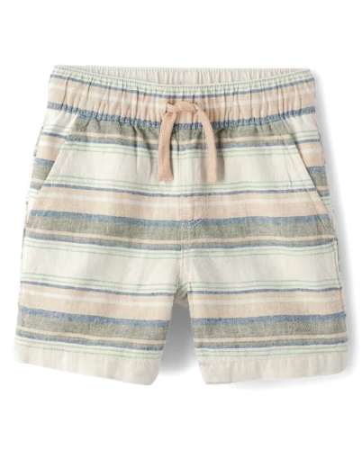 Children's Place - Pantalones Cortos - Striped - Verde- 5T