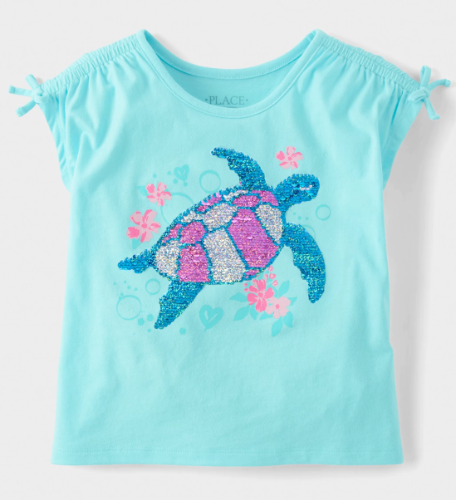 Children's Place - T Shirt - Sequin - Turtle - XS (4)