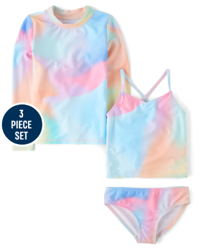 Children's Place - Traje de bano - 3 Piezas - Rainbow - XS