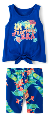 Children's Place - Conjunto - Tropical Azul - S (5/6)