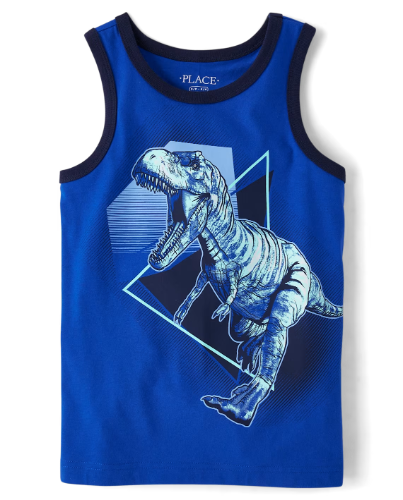Children's Place - Camiseta - Azul Dino - XS