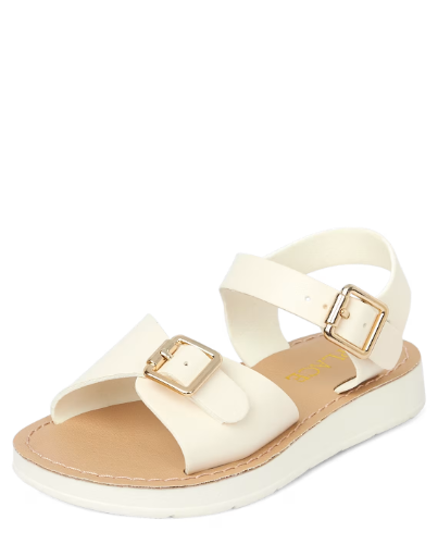 Children's Place - Sandalias - Blanco Buckle - Talla 8
