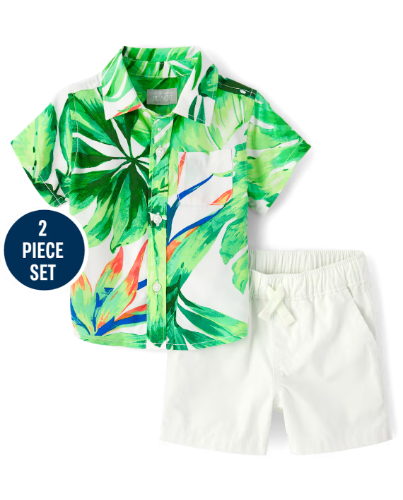 Children's Place - Conjunto - Tropical Verde - 9-12 M