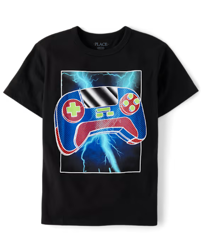 Children's Place - T Shirt - Negro gaming - M (7/8)