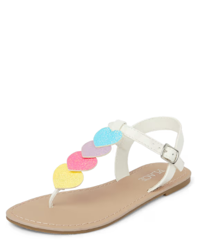 Children's Place - Sandalias - Multi Color Hearts - Youth 2