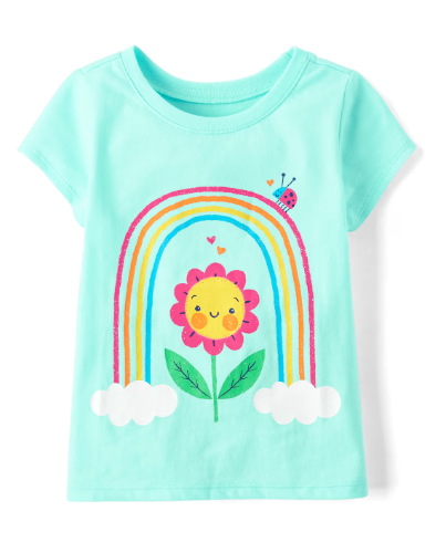 Children's Place - T Shirt - Girls Flower Sea Crystal