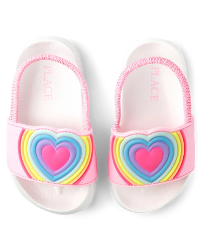 Children's Place - Sandalias - Rainbow Corazon - 6