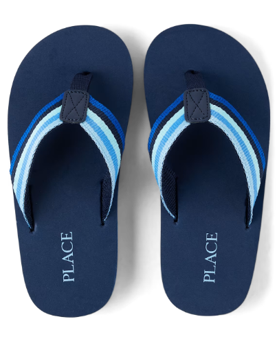 Children's Place - Chancletas - Striped Flip Flop - Azul - 1/2