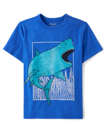 Children's Place - T Shirt - Shark Azul - S (5/6)