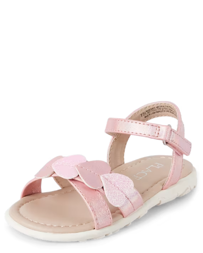 Children's Place - Sandalias - Rosada Hearts - Talla 7