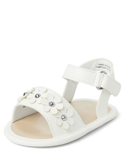 Children's Place - Sandalias - Girls Flower White - 3-6 M