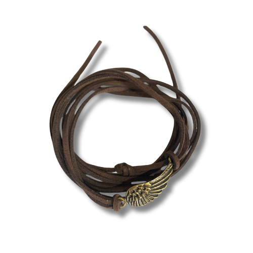 166851 PULSERA HILO CUERO ALA DE ANGEL OV