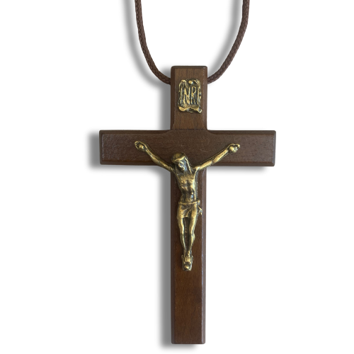 7102 COLLAR CRUZ 9CM MAD TRADICIANAL CON CORDON