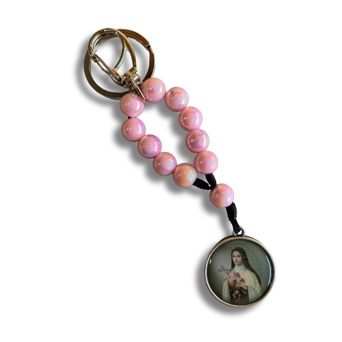 5039ST LLAVERO PERLA ROSA SANTA TERESITA
