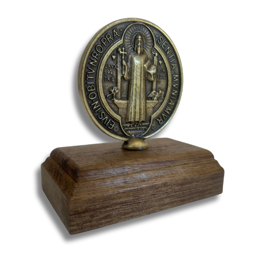 (167807) MEDALLON SAN BENITO CON PEDESTAL OV