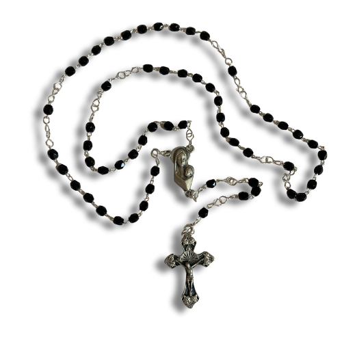 ROSARIO CRISTAL VIDRIO NEGRO 5304
