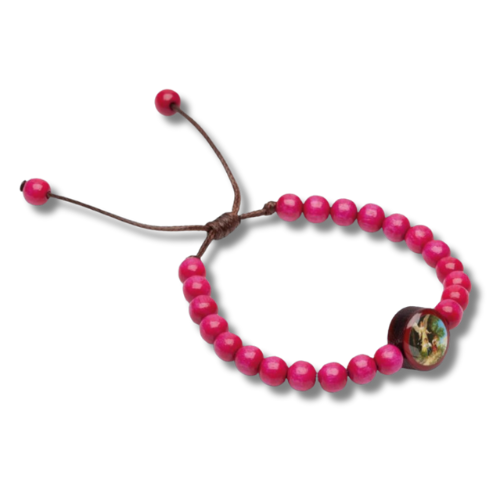 (169348) PULSERA AJUSTABLE MAD ROSA ANGEL DE LA GUARDA P/NIÑA