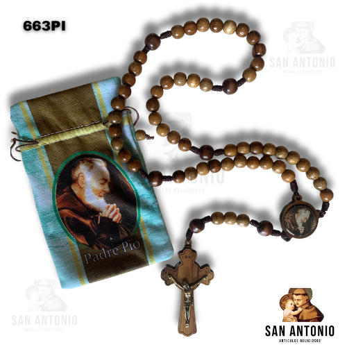 (663PI) ROSARIO MAD CON SAQUITO SAN PIO