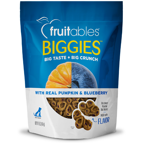 Fruitables Dog Treats Biggies Pumpkin & Blueberry 6oz-