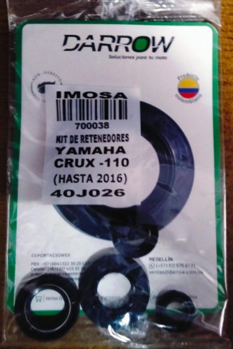 KIT DE RETENEDORES YAMAHA CRUX-110 (HASTA 2016)40JO26 FILA:41 COD:700038