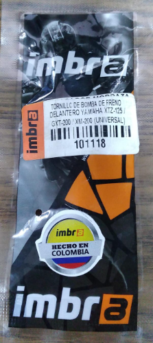 TORNILLOS DE BOMBA DE FRENO  YAMAHA XTZ-125/GXT-200/XM-200(UNIVERSAL) FILA 38 ARRIVA CAJA 90