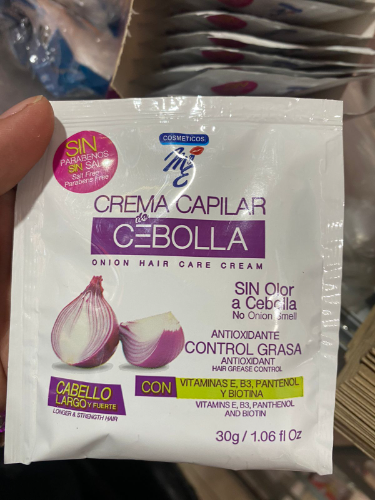 crema capilar cebolla en sobre
