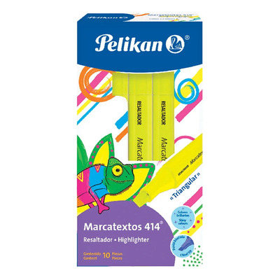 Marcatexto triangular amarillo
